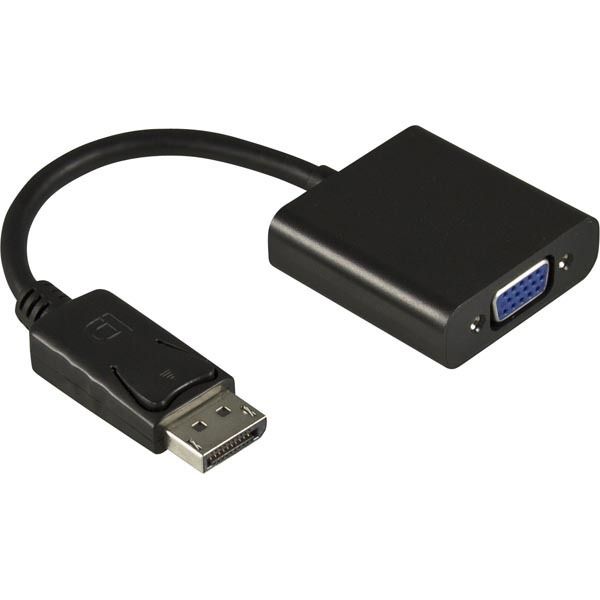 DELTACO DP to VGA Adapter | DisplayPort - VGA | Max 1920x1080 60Hz | Black | 0.2m